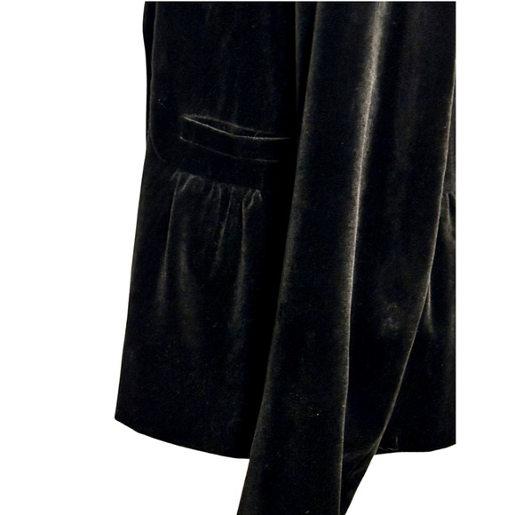 J Crew Women's Black Velvet Single Breasted 2 Button Peplum Blazer Size 8 Tall - Picture 4 of 10